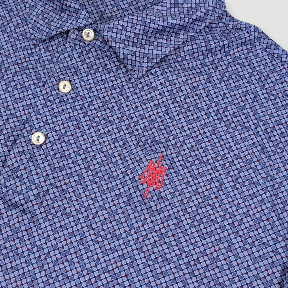 Peter Millar Summer Comfort Sterling Performance Golf Polo Mens Large Blue - Picture 8 of 12